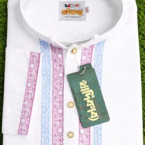 এমব্রয়ডারি সাদা খাদি পান্জাবি SE-18